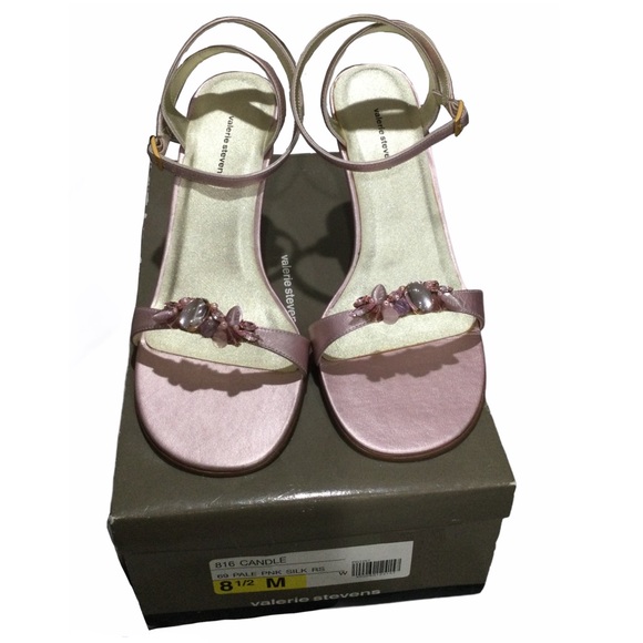 Dazzling Pink Satin Dress Sandals Heels, Bejeweled Straps, Adjustable Sz 8.5 NIB - Picture 11 of 16